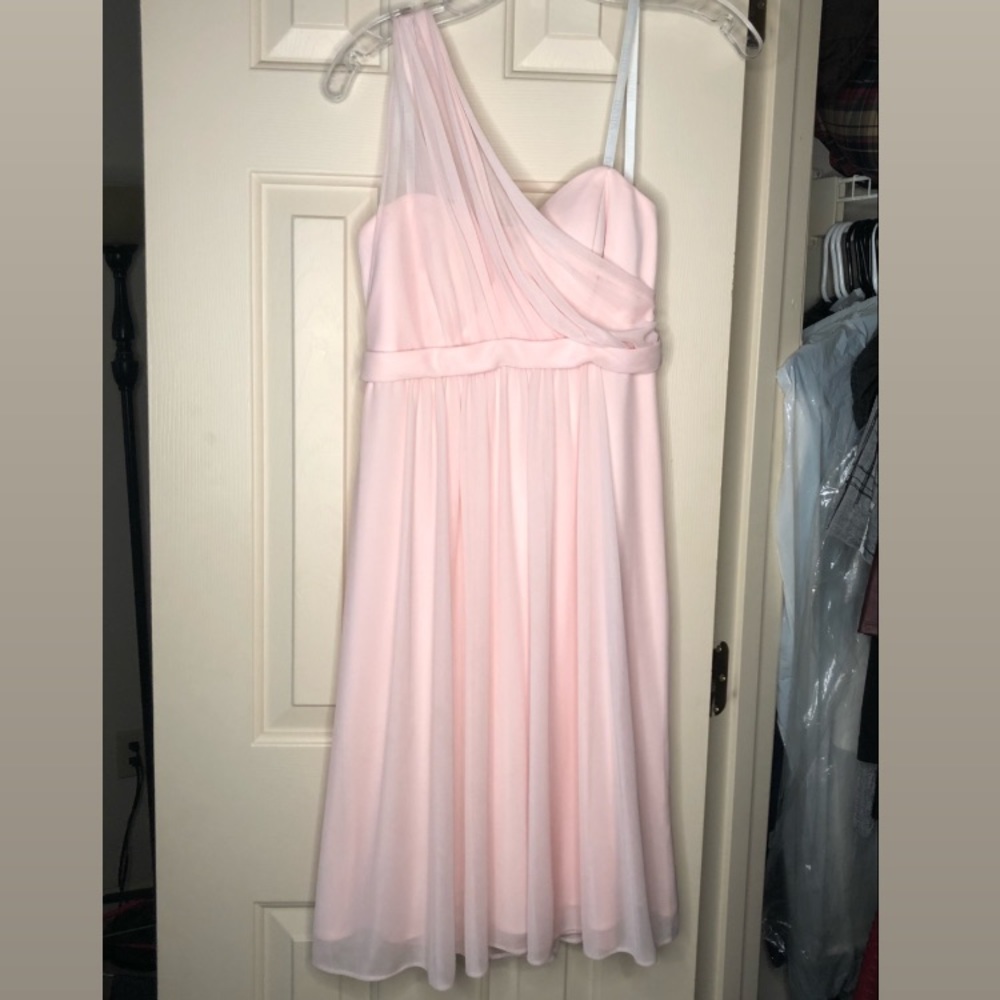 Powder Pink Sheer Formal Dress